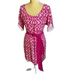 Shoshanna Animal Print‎ Silk Dress Tie Waist Knee Length Size 6